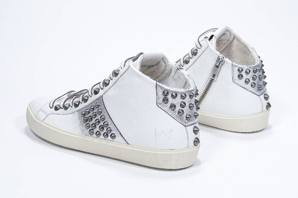 Leather Crown STUDBORN | Argento & Bianche - Alte - Donna Soddisfazione Garantita