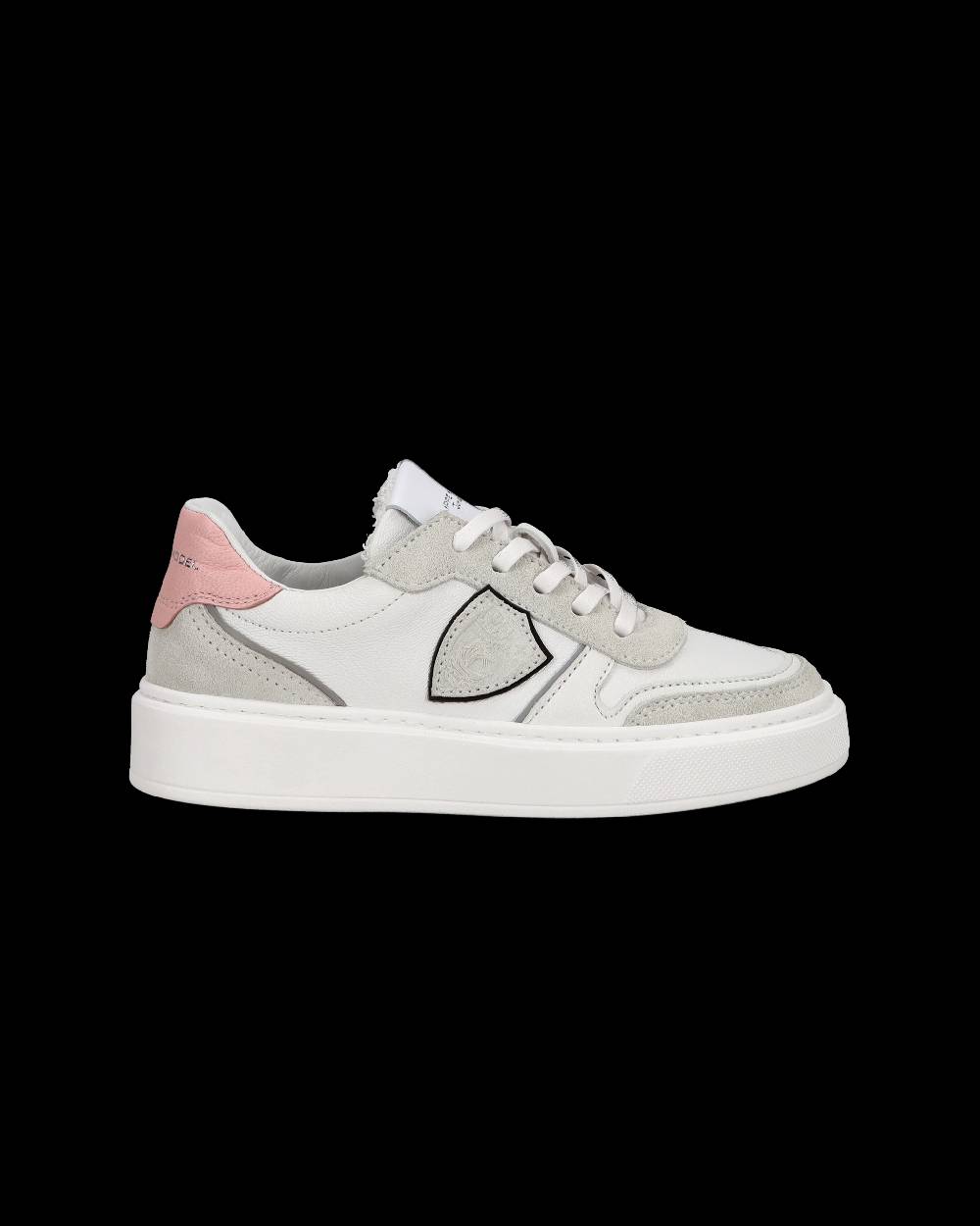 Philippe Model Junior Nice Low-Top Sneakers in Leather, Brown Blue Italia