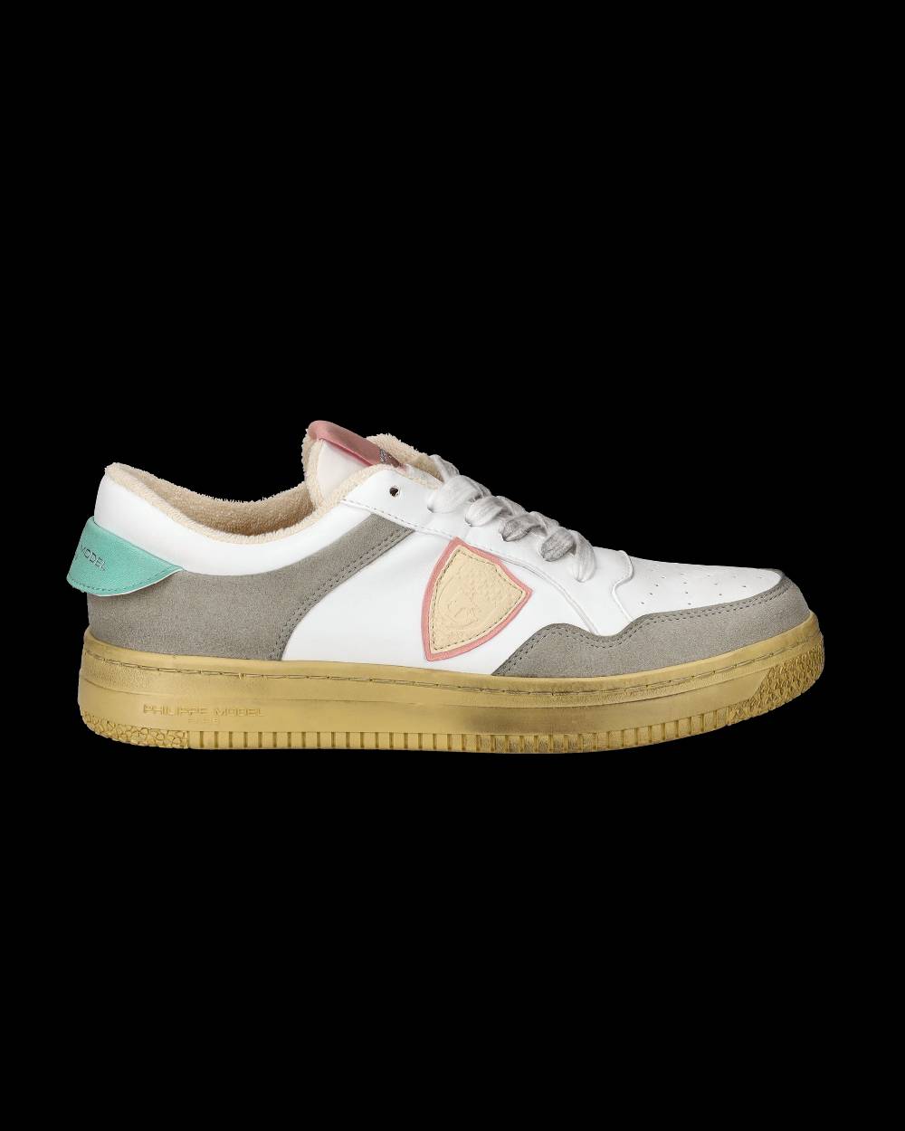 Philippe Model Sneakers Lyon da Donna Bianche e Rosa in Pelle Riciclata Vendita