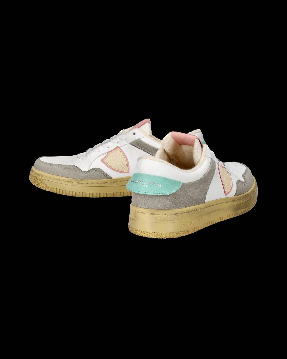 Philippe Model Sneakers Lyon da Donna Bianche e Rosa in Pelle Riciclata Vendita