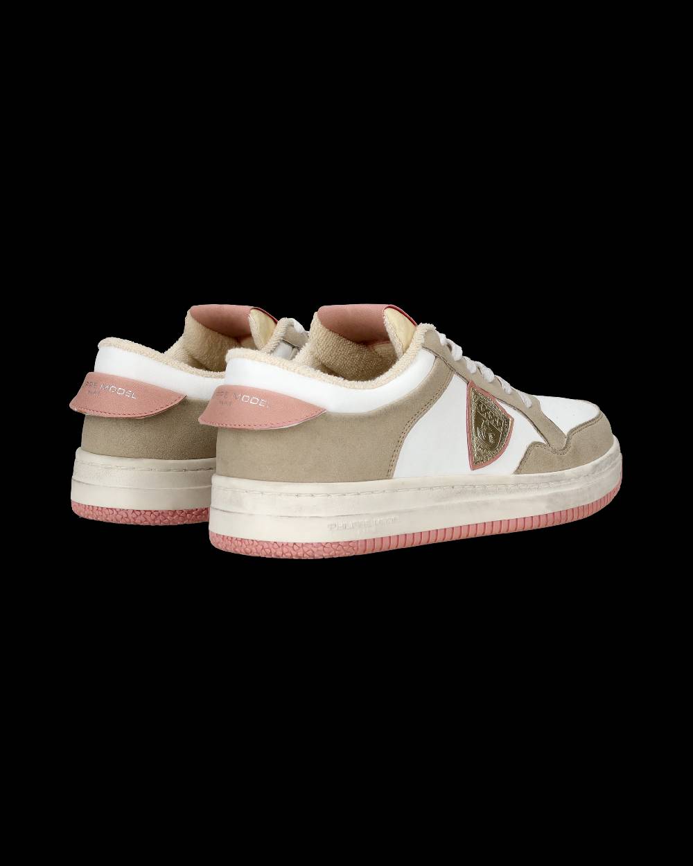 Philippe Model Sneakers Lyon da Donna Bianche e Rosa in Pelle Riciclata Pezzi Unici