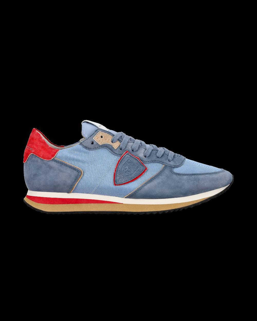 Philippe Model Sneaker casual Trpx da uomo in nylon e pelle Nabuk - Azzurro Soddisfazione Garantita