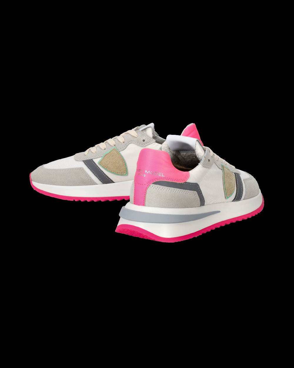 Philippe Model Sneakers Tropez 2.1 da Donna Bianche e Fucsia in Tessuto Tecnico Prezzo Ridotto