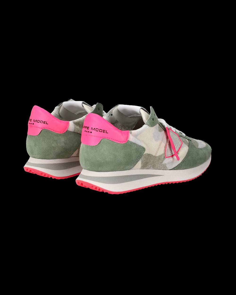 Philippe Model Sneakers Trpx da Donna Verde Camouflage in Tessuto Tecnico In Vendita