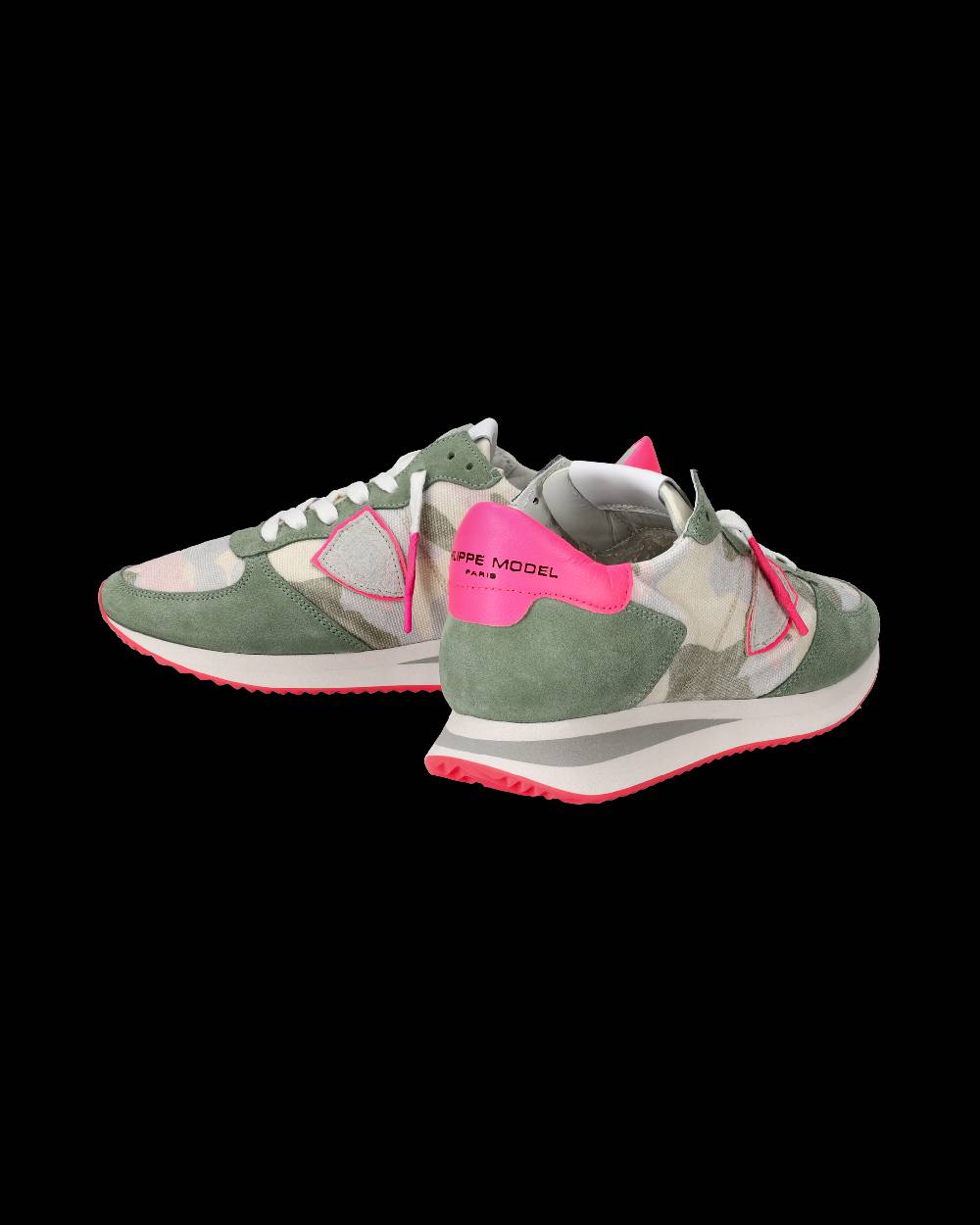 Philippe Model Sneakers Trpx da Donna Verde Camouflage in Tessuto Tecnico In Vendita