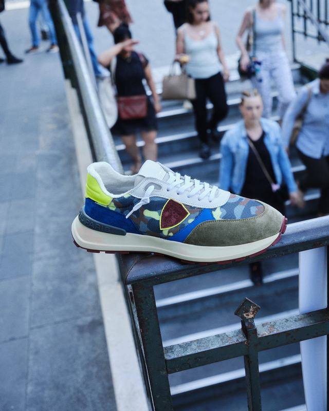 Philippe Model Sneaker running basse Antibes uomo - camouflage, verde e giallo Enormi sconti