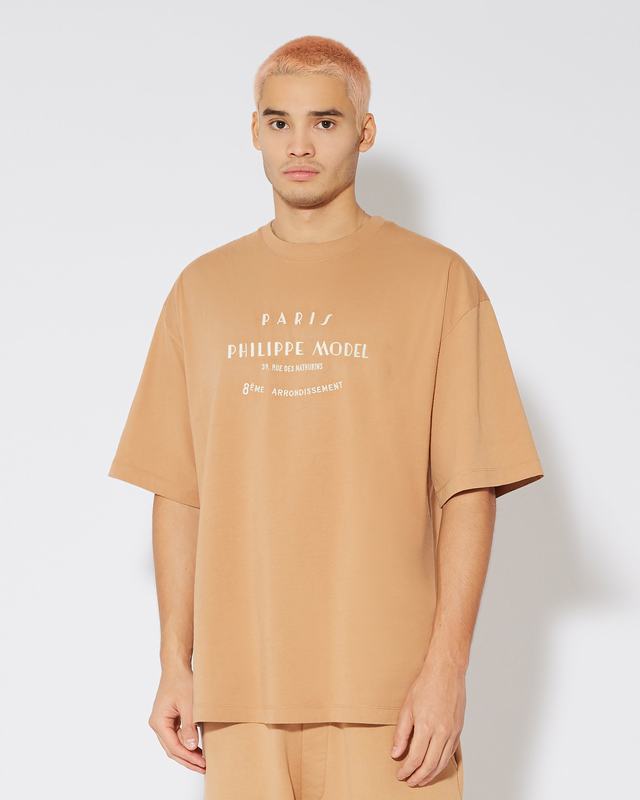 Philippe Model T-Shirt Maurice da Uomo Marrone in Jersey Duty-free