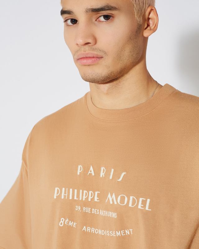 Philippe Model T-Shirt Maurice da Uomo Marrone in Jersey Duty-free