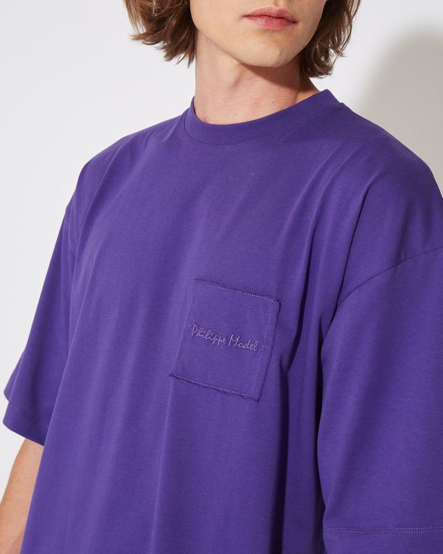 Philippe Model T-Shirt Maurice da Uomo Viola in Jersey Italia