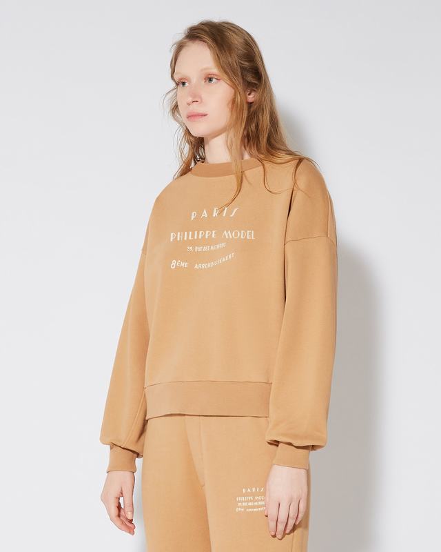Philippe Model Maglione girocollo Babette da Donna Marrone in Jersey Acquista Ora