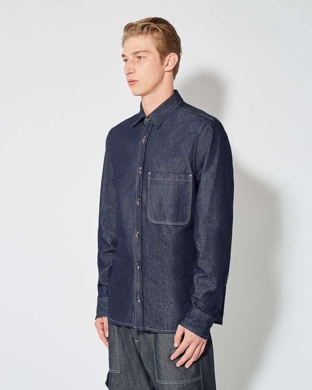 Philippe Model Denim Overshirt David da Uomo Blu in Denim Vendita Calda