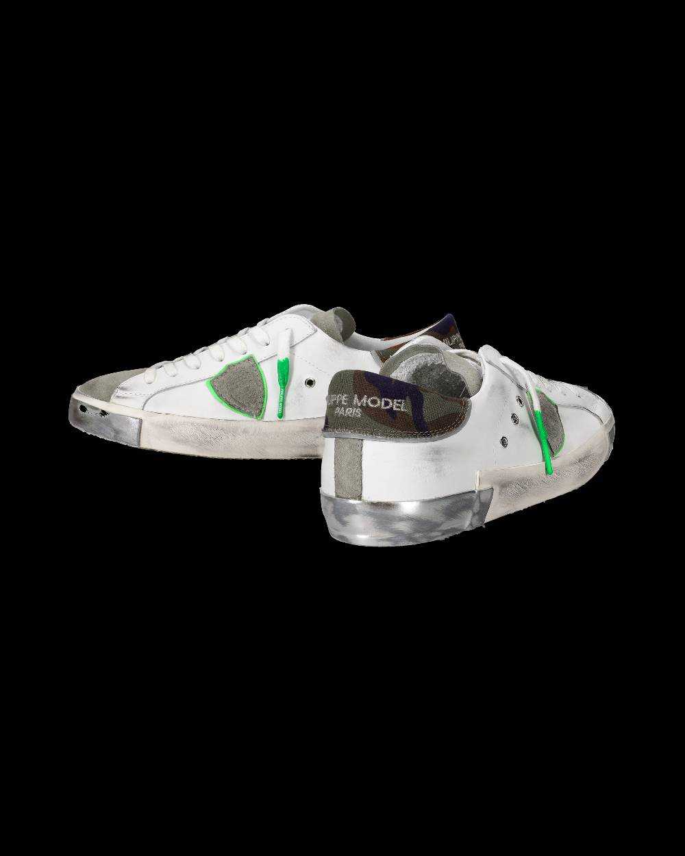 Philippe Model Sneaker basse Prsx uomo - bianco e verde Spedizione gratuita