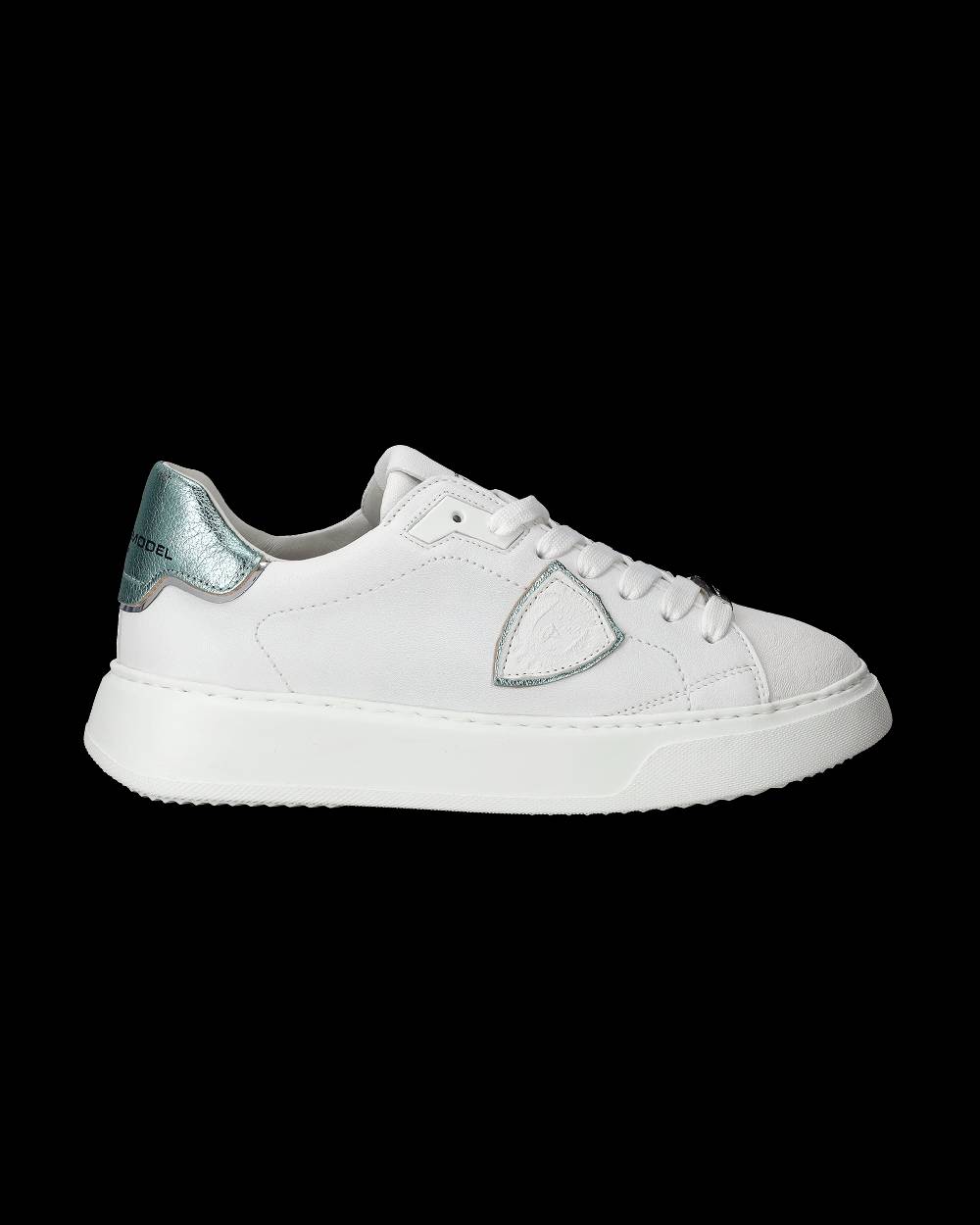 Philippe Model Sneakers Temple da Donna Bianche e Blu in Pelle Morbida Fornitura limitata