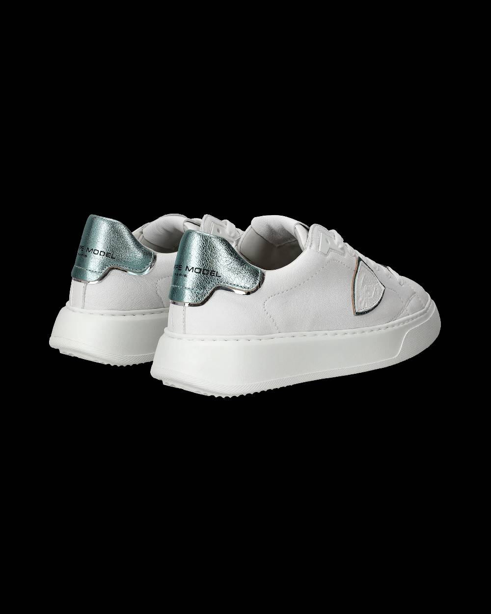 Philippe Model Sneakers Temple da Donna Bianche e Blu in Pelle Morbida Fornitura limitata