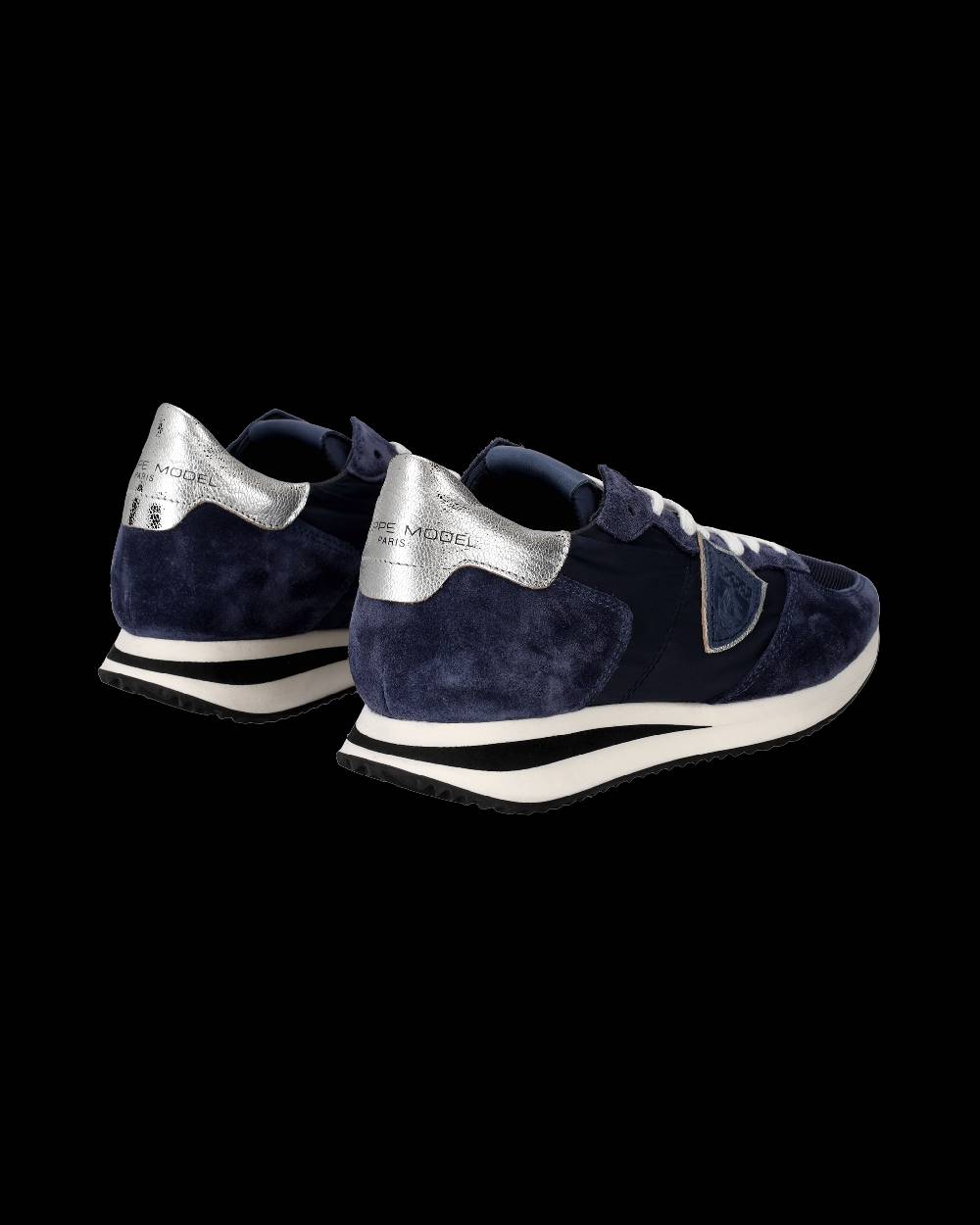 Philippe Model Snaker bassa Trpx donna - blu e argento Smaltimento dello stoccaggio