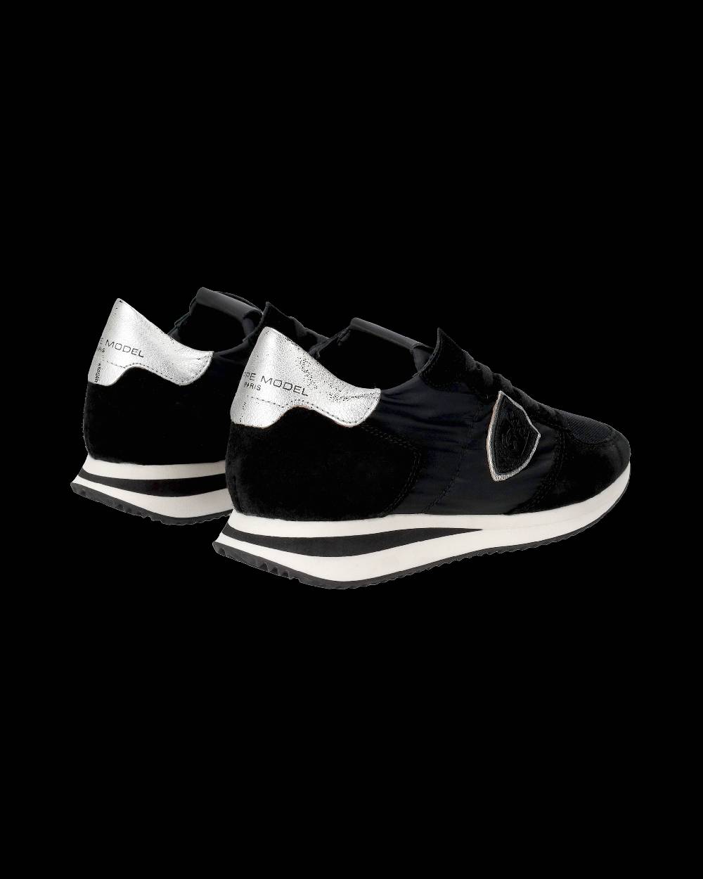 Philippe Model Snaker bassa Trpx donna - nero e argento Online Outlet