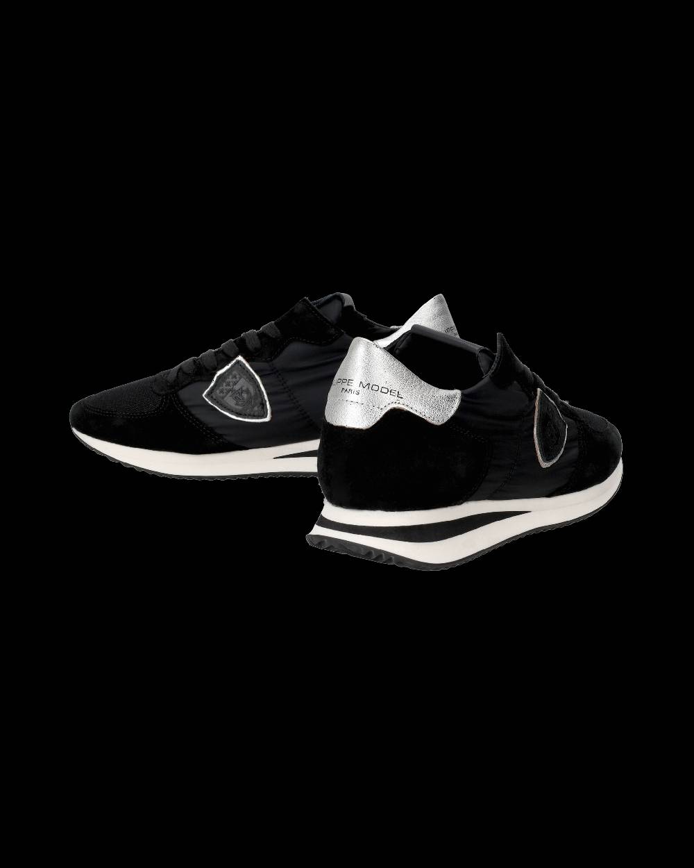 Philippe Model Snaker bassa Trpx donna - nero e argento Online Outlet