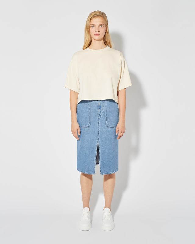 Philippe Model T-Shirt Cropped Marion da Donna Beige ecru in Jersey Only for today