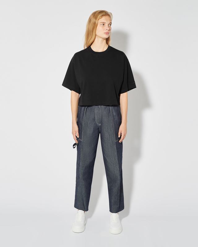 Philippe Model T-Shirt Cropped Marion da Donna Nera in Jersey Offerta speciale della fabbrica