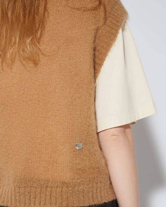 Philippe Model Gilet Yvonne da Donna Marrone in Lana Mohair Fino al 55% di sconto
