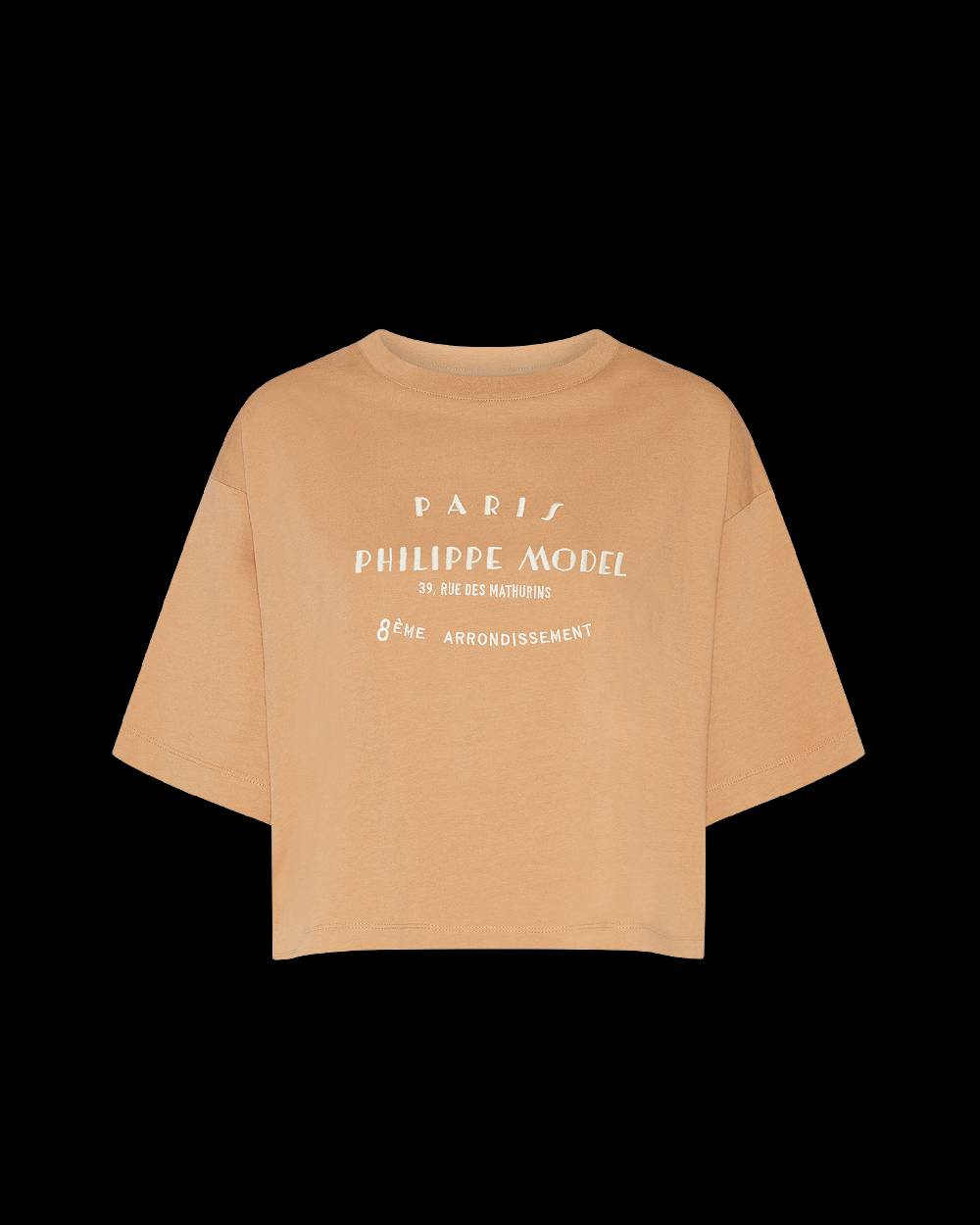 Philippe Model T-shirt cropped Marion da Donna Marrone in Jersey Super sconto