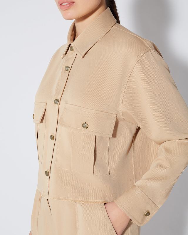 Philippe Model Camicia militare Dorette da Donna Marrone in Cotone Trasporto libero internazionale