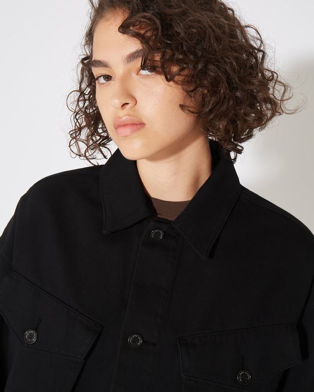 Philippe Model Giacca Nera Giselle da Donna in Bull Denim 2025