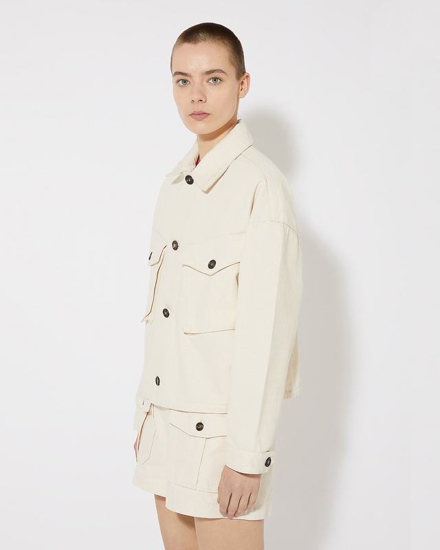 Philippe Model Giacca Giselle da Donna Beige ecru in Bull Denim Nuovo