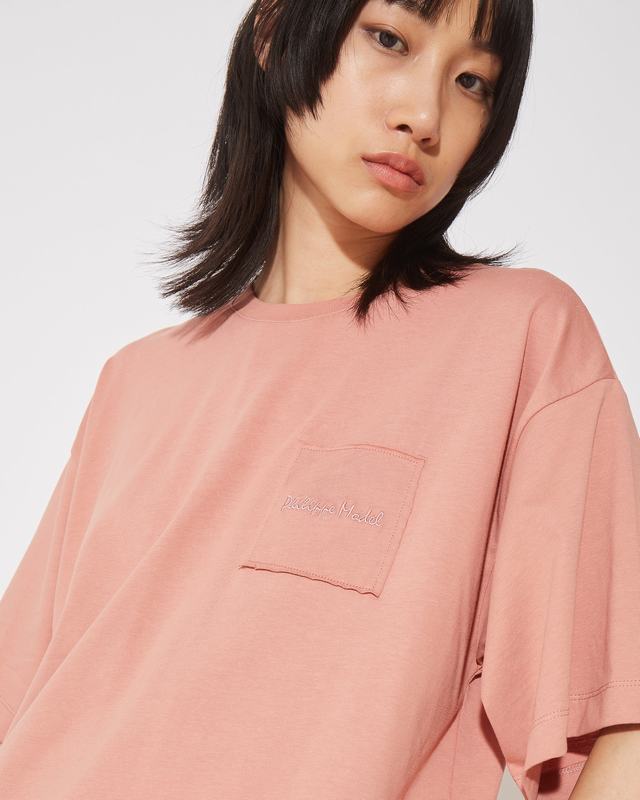 Philippe Model T-Shirt Monique da Donna Rosa in Jersey Qualità
