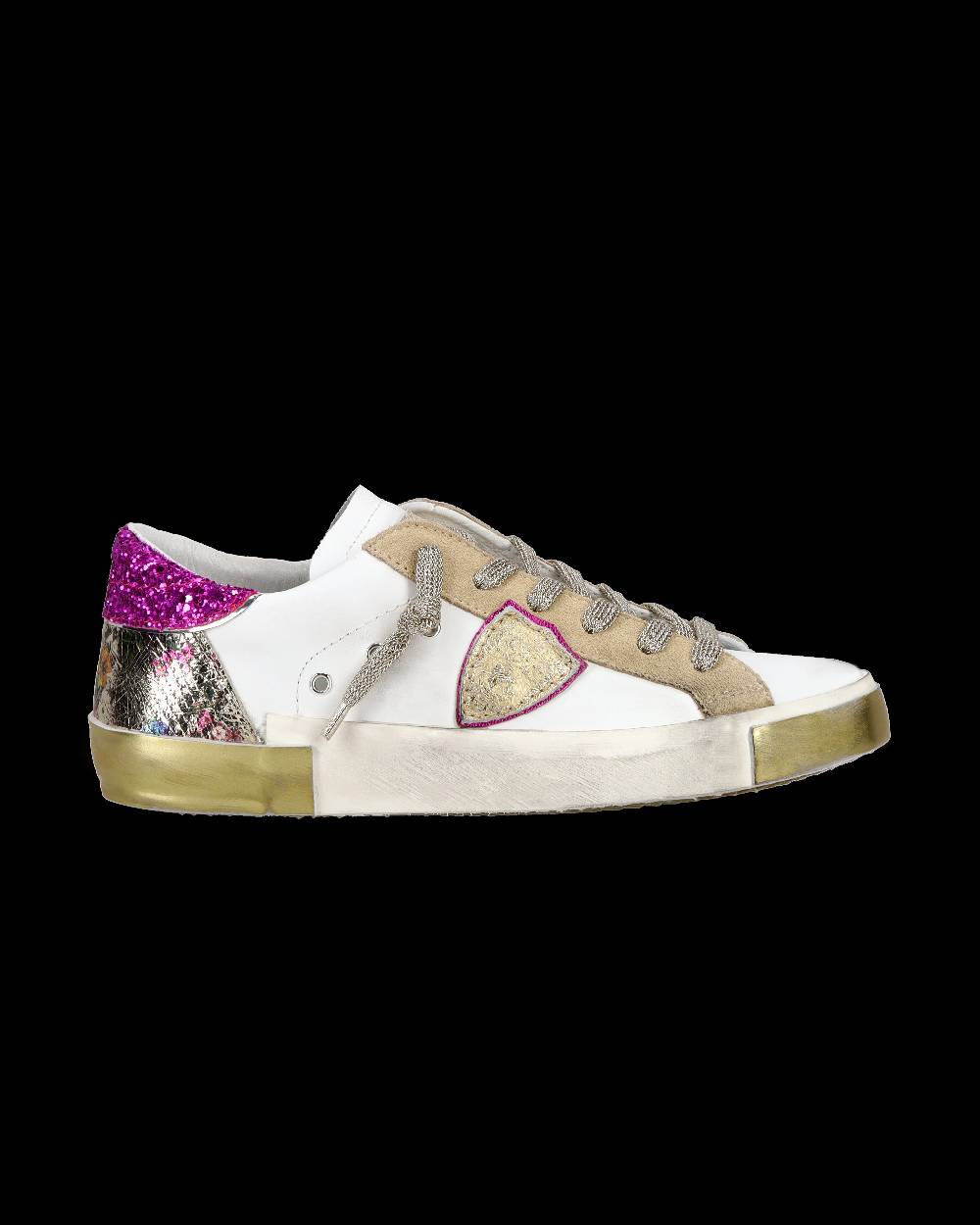 Philippe Model Sneaker casual Prsx da donna in pelle - Bianco e fucsia Shopping Online
