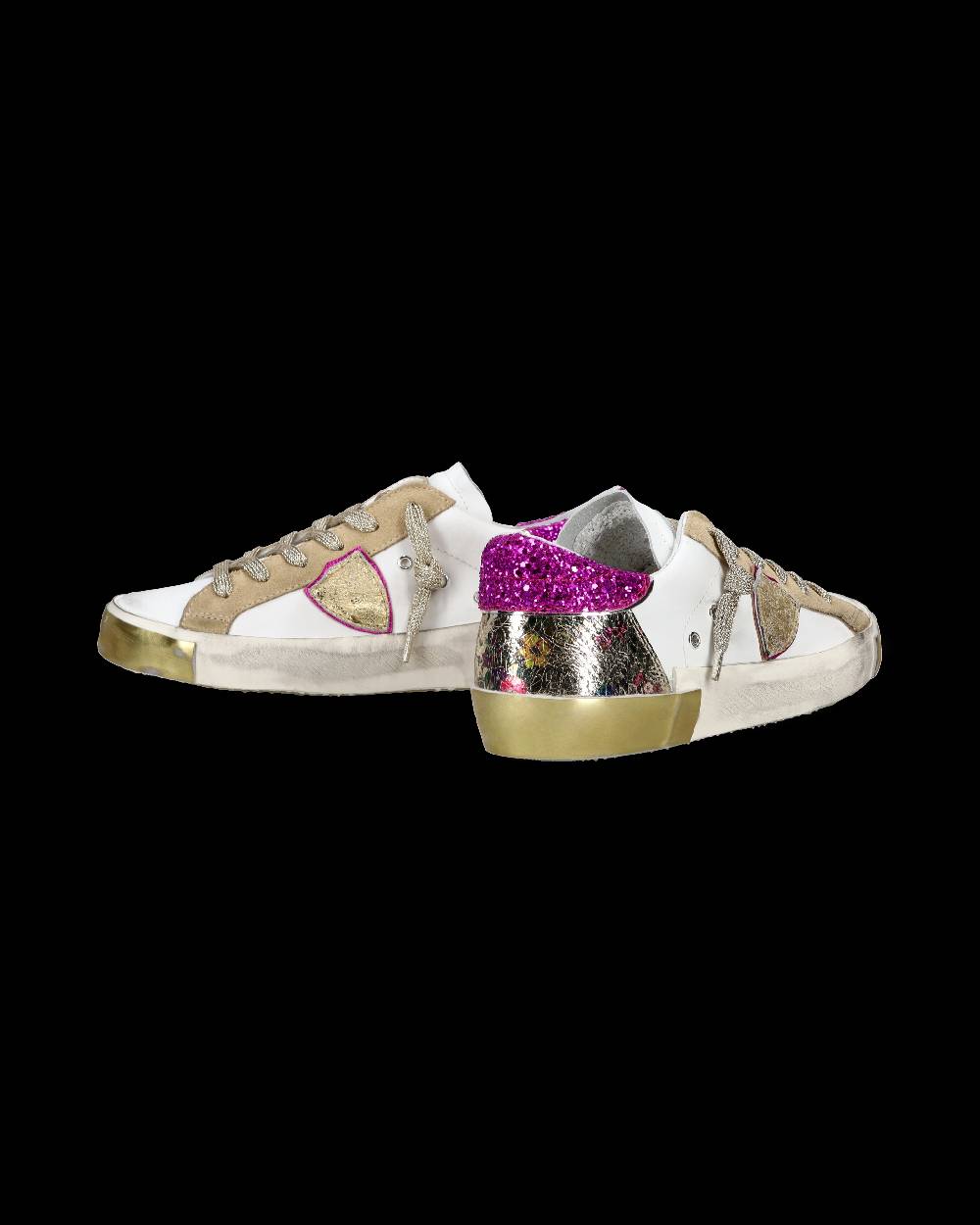 Philippe Model Sneaker casual Prsx da donna in pelle - Bianco e fucsia Shopping Online