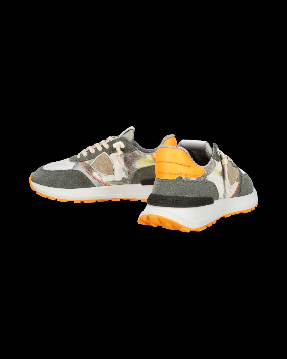 Philippe Model Sneaker sportive Antibes da uomo in tela stampata - Verde e arancione Sconto