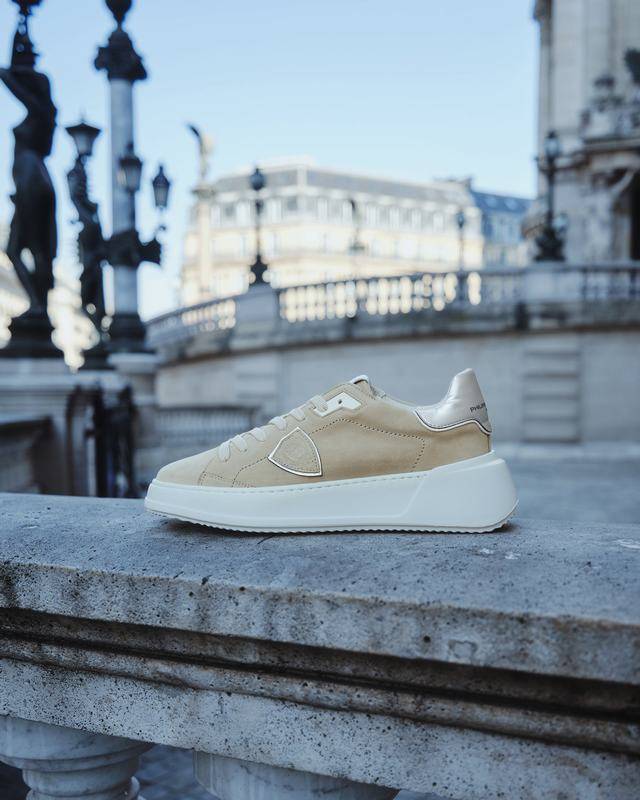 Philippe Model Sneaker basse Tres Temple donna - beige e argento Outlet