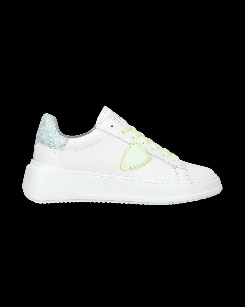 Philippe Model Sneakers casual Tres Temple da donna in pelle e glitter - Bianco e rosa Offerte