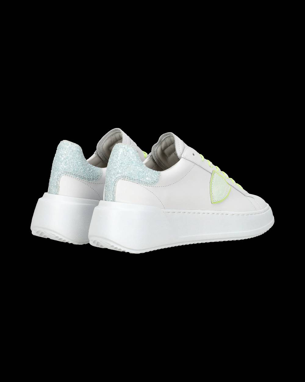 Philippe Model Sneakers casual Tres Temple da donna in pelle e glitter - Bianco e rosa Offerte