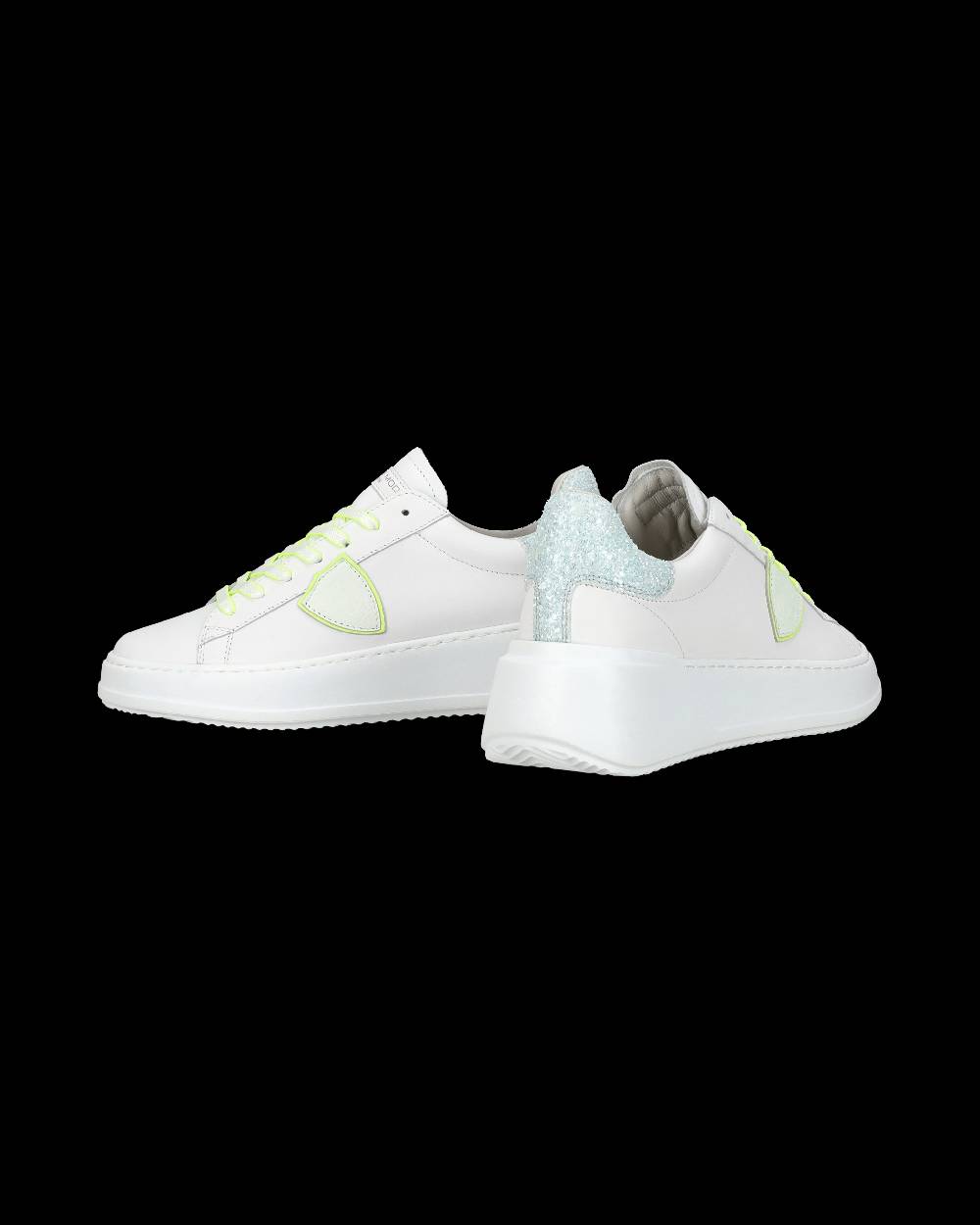 Philippe Model Sneakers casual Tres Temple da donna in pelle e glitter - Bianco e rosa Offerte