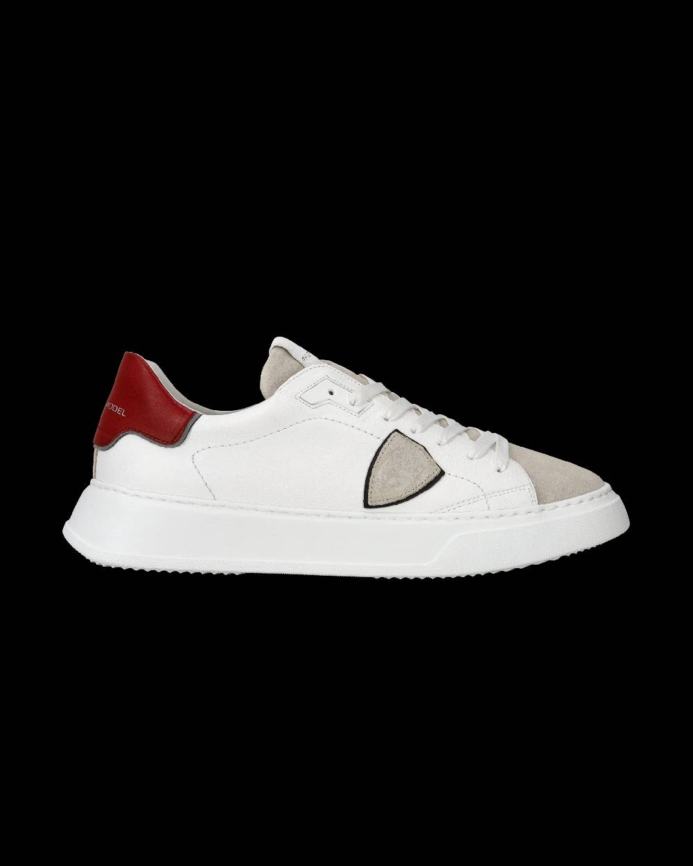 Philippe Model Sneaker casual Temple da uomo in pelle - Bianco e rosso Vendita Calda