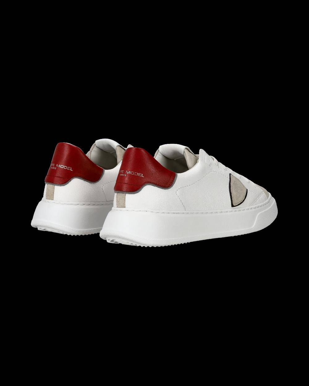 Philippe Model Sneaker casual Temple da uomo in pelle - Bianco e rosso Vendita Calda