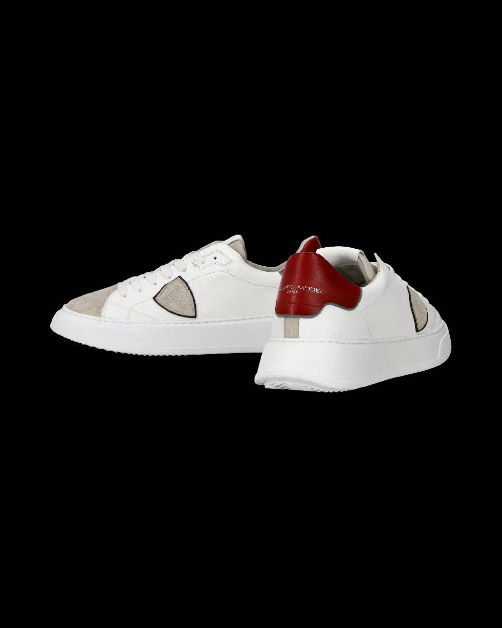 Philippe Model Sneaker casual Temple da uomo in pelle - Bianco e rosso Vendita Calda