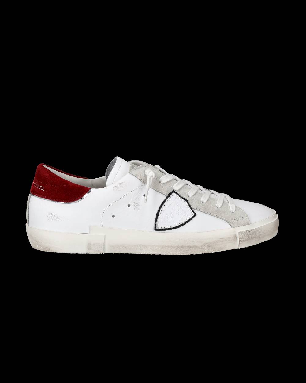 Philippe Model Sneakers Prsx da Uomo Bianche e Bordeaux in Pelle Scamosciata Negozio