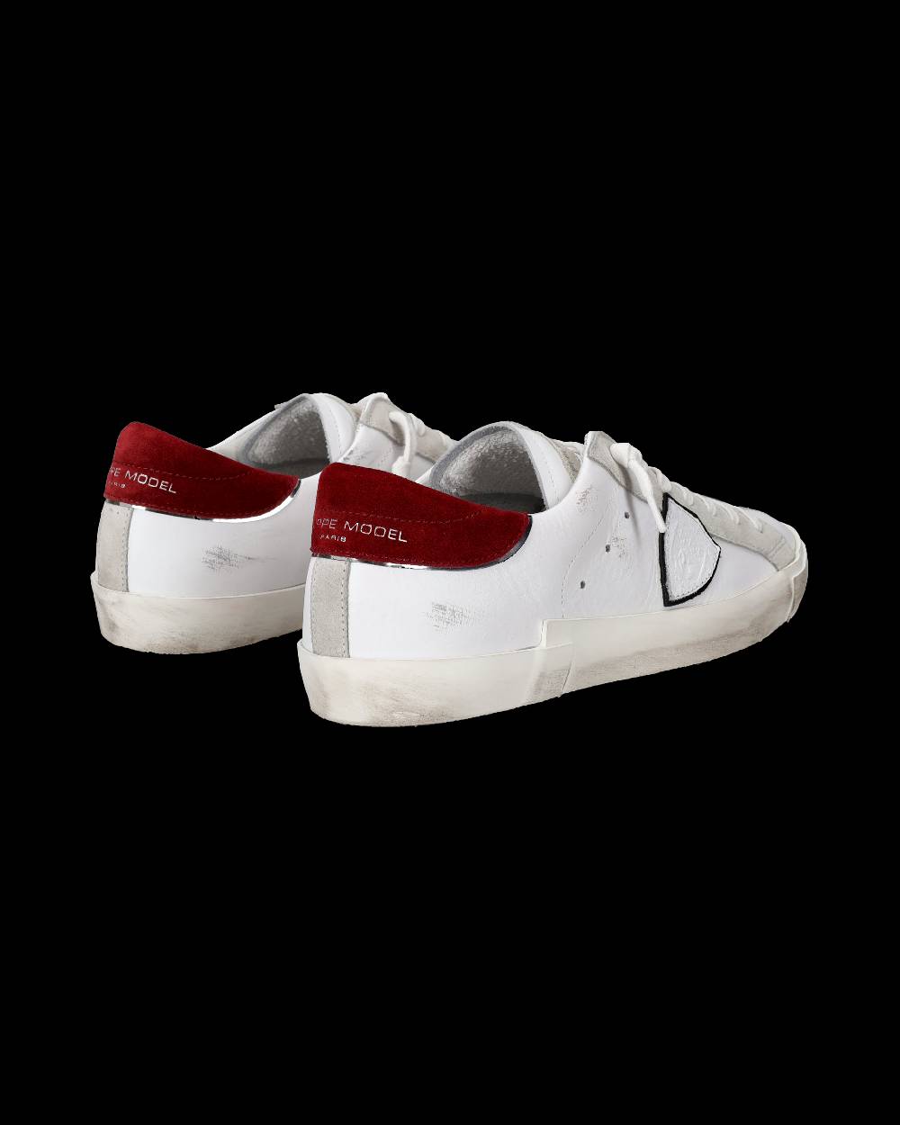 Philippe Model Sneakers Prsx da Uomo Bianche e Bordeaux in Pelle Scamosciata Negozio