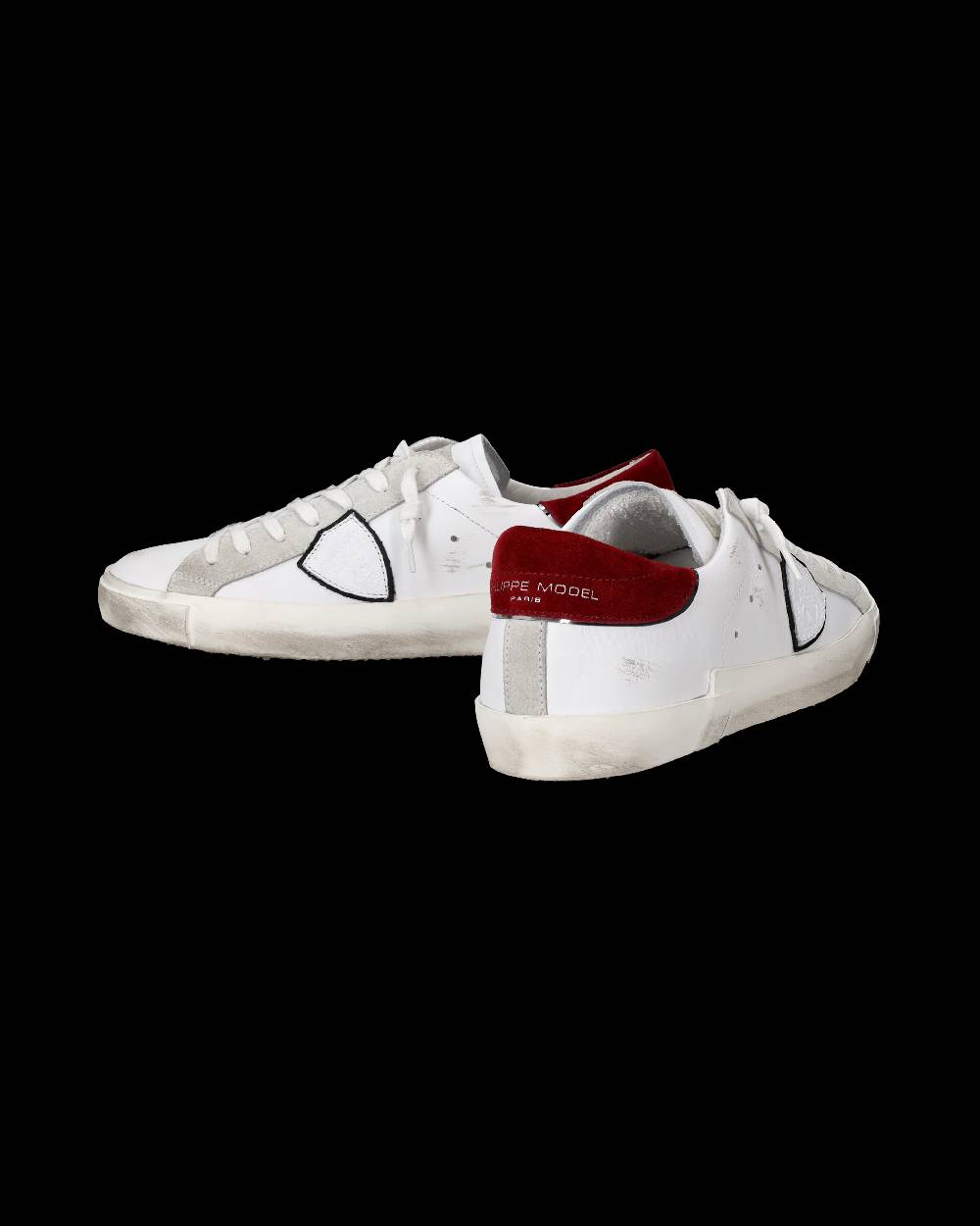 Philippe Model Sneakers Prsx da Uomo Bianche e Bordeaux in Pelle Scamosciata Negozio
