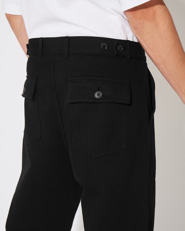 Philippe Model Pantaloni CHARLES da Uomo Neri in Bull Denim Smaltimento dello stoccaggio