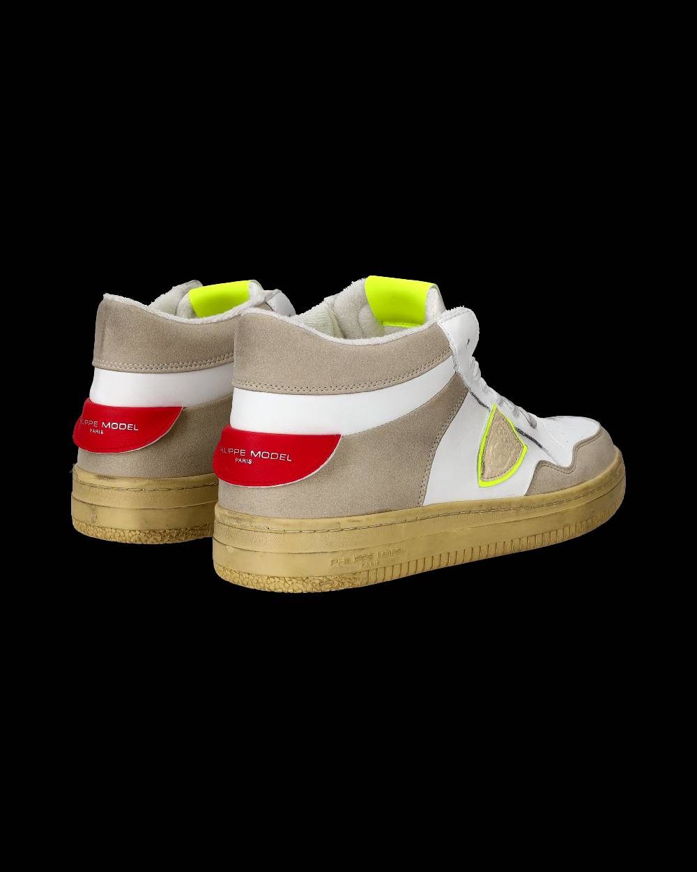 Philippe Model Sneakers Lyon da Uomo Bianche e Gialle in Pelle Riciclata Grandi sconti