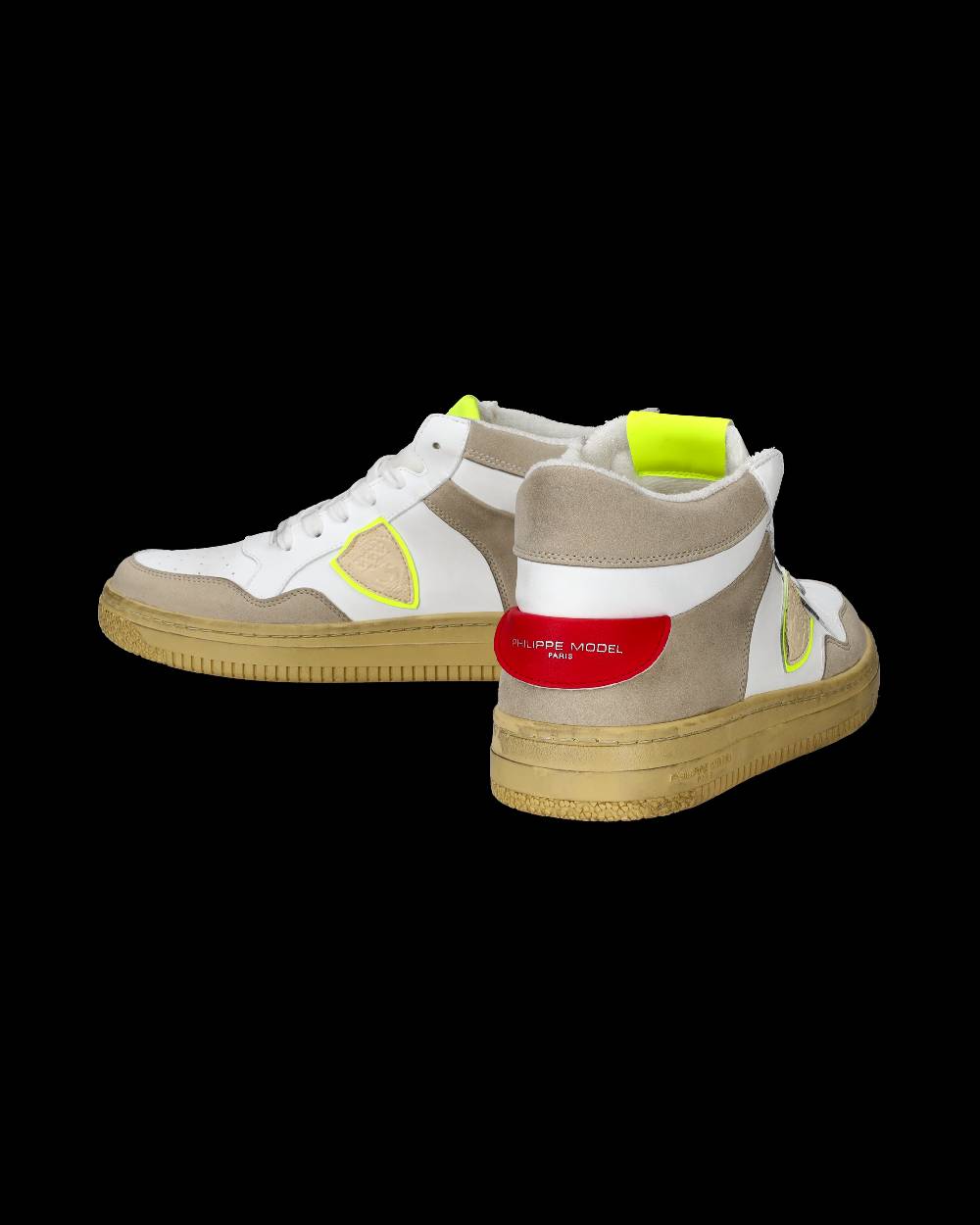 Philippe Model Sneakers Lyon da Uomo Bianche e Gialle in Pelle Riciclata Grandi sconti