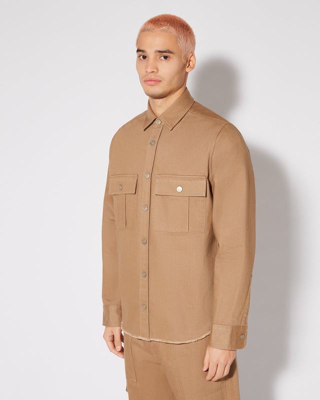 Philippe Model Camicia militare Dereck da Uomo Marrone in Cotone Sconti VIP