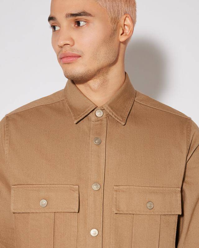 Philippe Model Camicia militare Dereck da Uomo Marrone in Cotone Sconti VIP