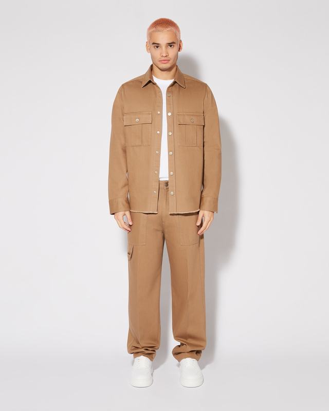 Philippe Model Camicia militare Dereck da Uomo Marrone in Cotone Sconti VIP
