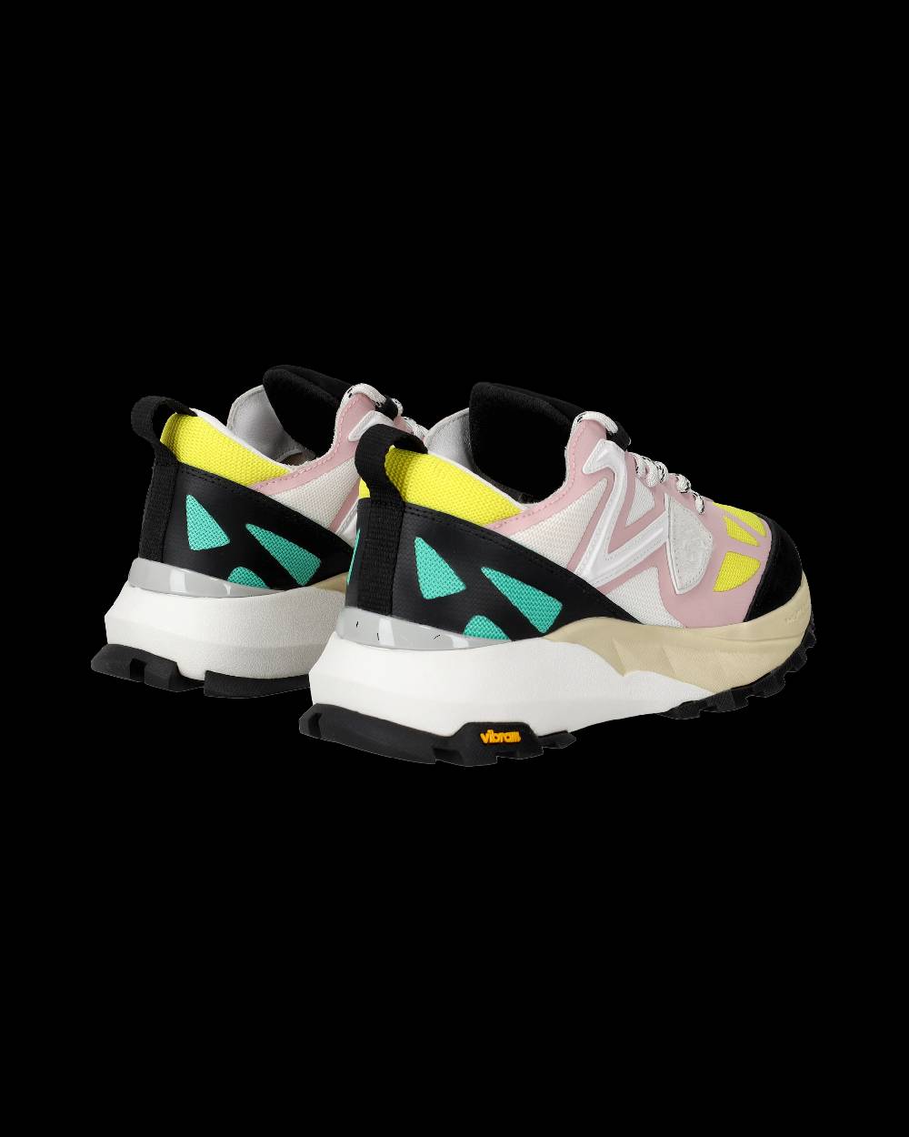 Philippe Model Sneakers Rocx da Donna Rosa e Gialle in Tessuto Tecnico Enormi sconti