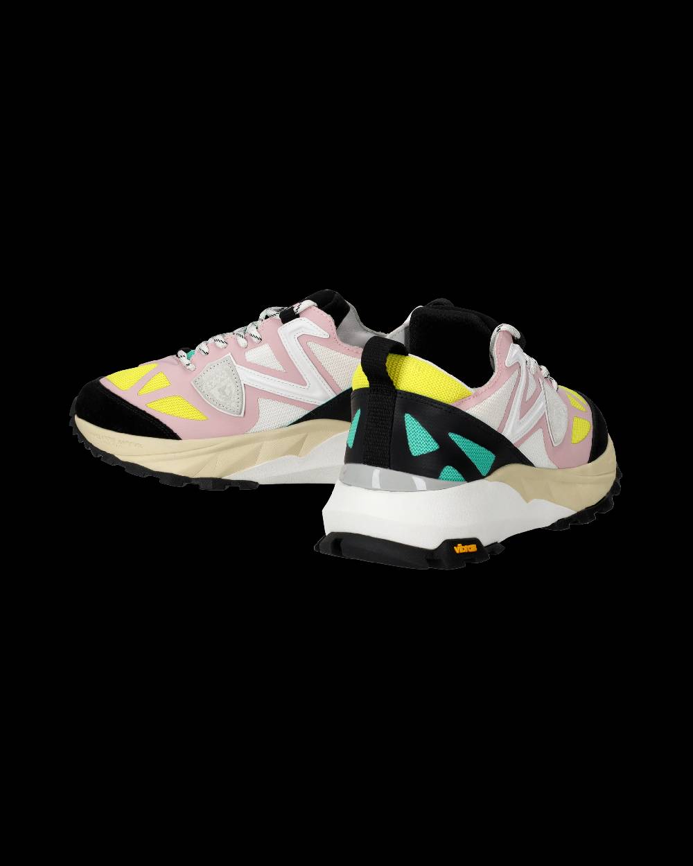 Philippe Model Sneakers Rocx da Donna Rosa e Gialle in Tessuto Tecnico Enormi sconti